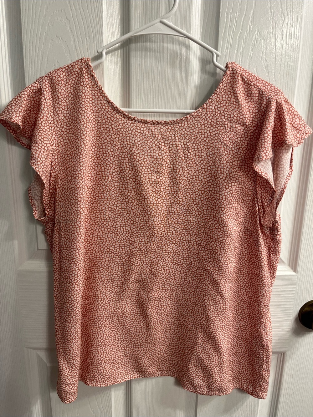 Abercrombie & Fitch Dusty Rose Ditsy Floral Flutter-Sleeve Blouse